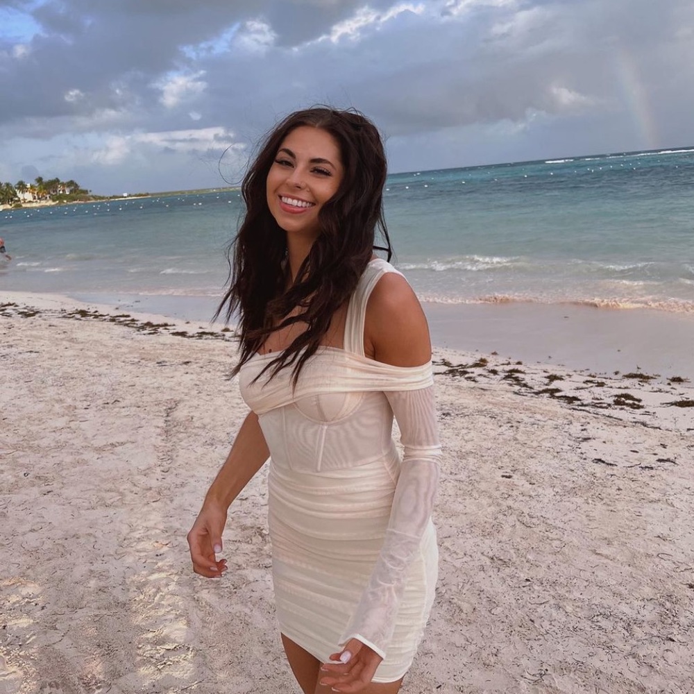 Nude sheer dress